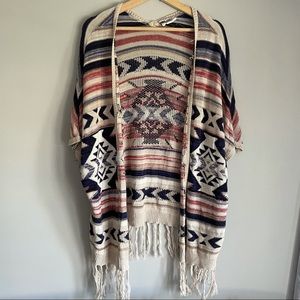 Aztec pattern crochet style cardigan